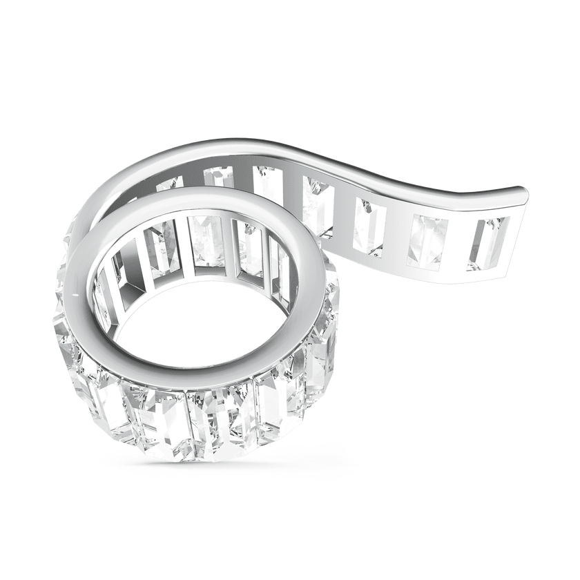 Swarovski Matrix Ring Baguette Cut, White, Rhodium-plated -Swarovski