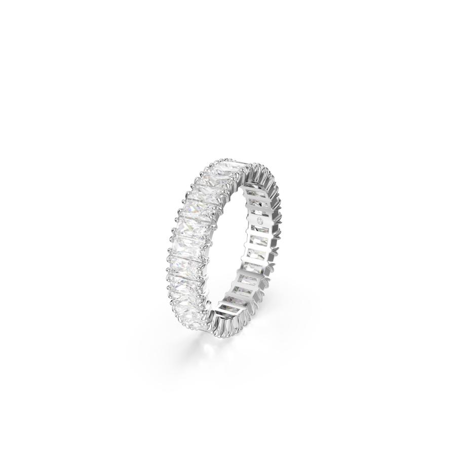 Swarovski Matrix Ring, Baguette Cut, White, Silver-tone Finish -Swarovski