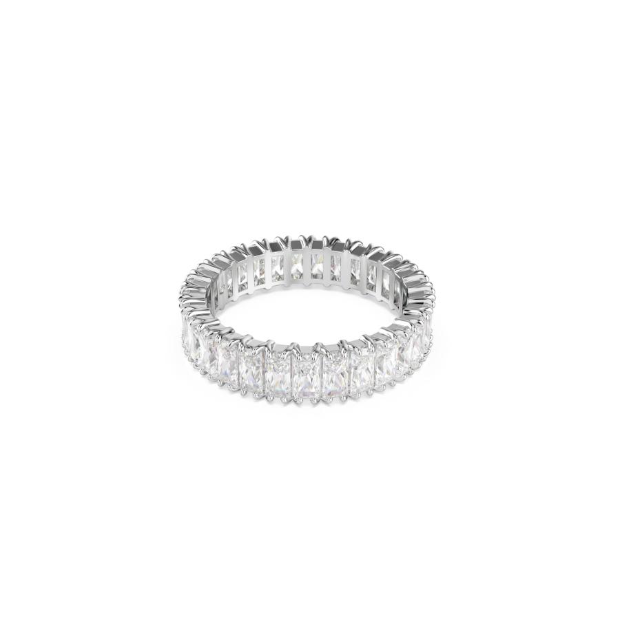 Swarovski Matrix Ring, Baguette Cut, White, Silver-tone Finish -Swarovski