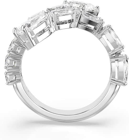 Swarovski Matrix Ring Mixed Cut, White, Rhodium Plated -Swarovski