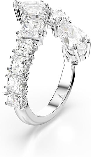 Swarovski Matrix Ring Mixed Cut, White, Rhodium Plated -Swarovski