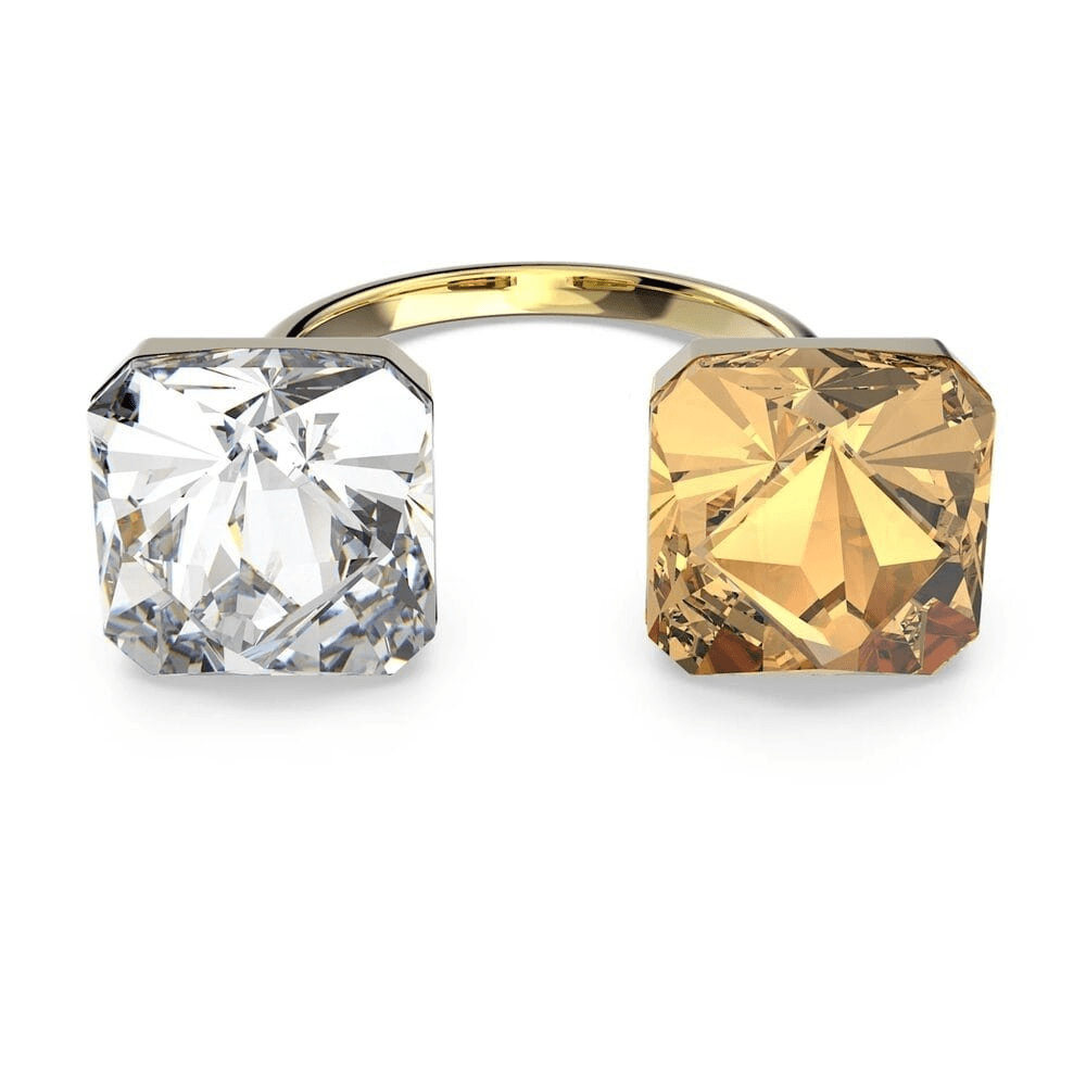 Swarovski Matrix Ring Pyramid Cut Yellow Gold-tone Plated -Swarovski
