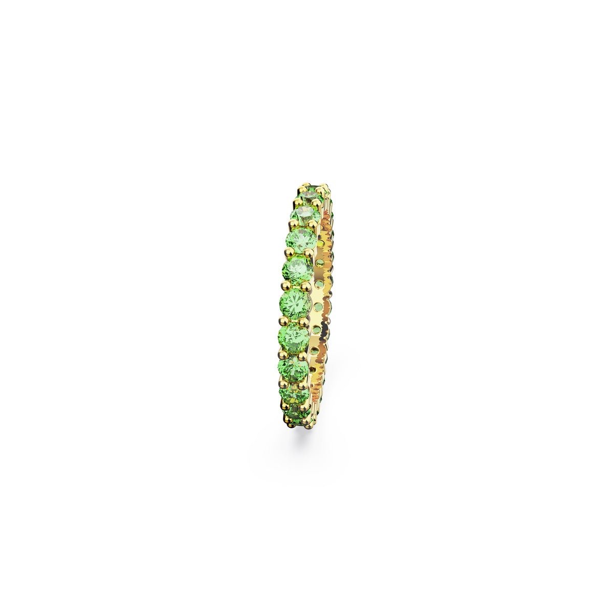 Swarovski Matrix Ring Round Cut, Green, Gold-Tone Plated -Swarovski