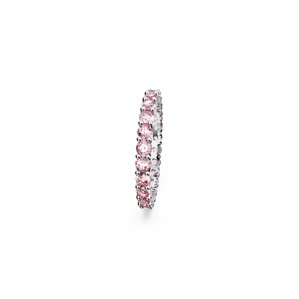 Swarovski Matrix Ring Round Cut, Pink, Rhodium Plated -Swarovski