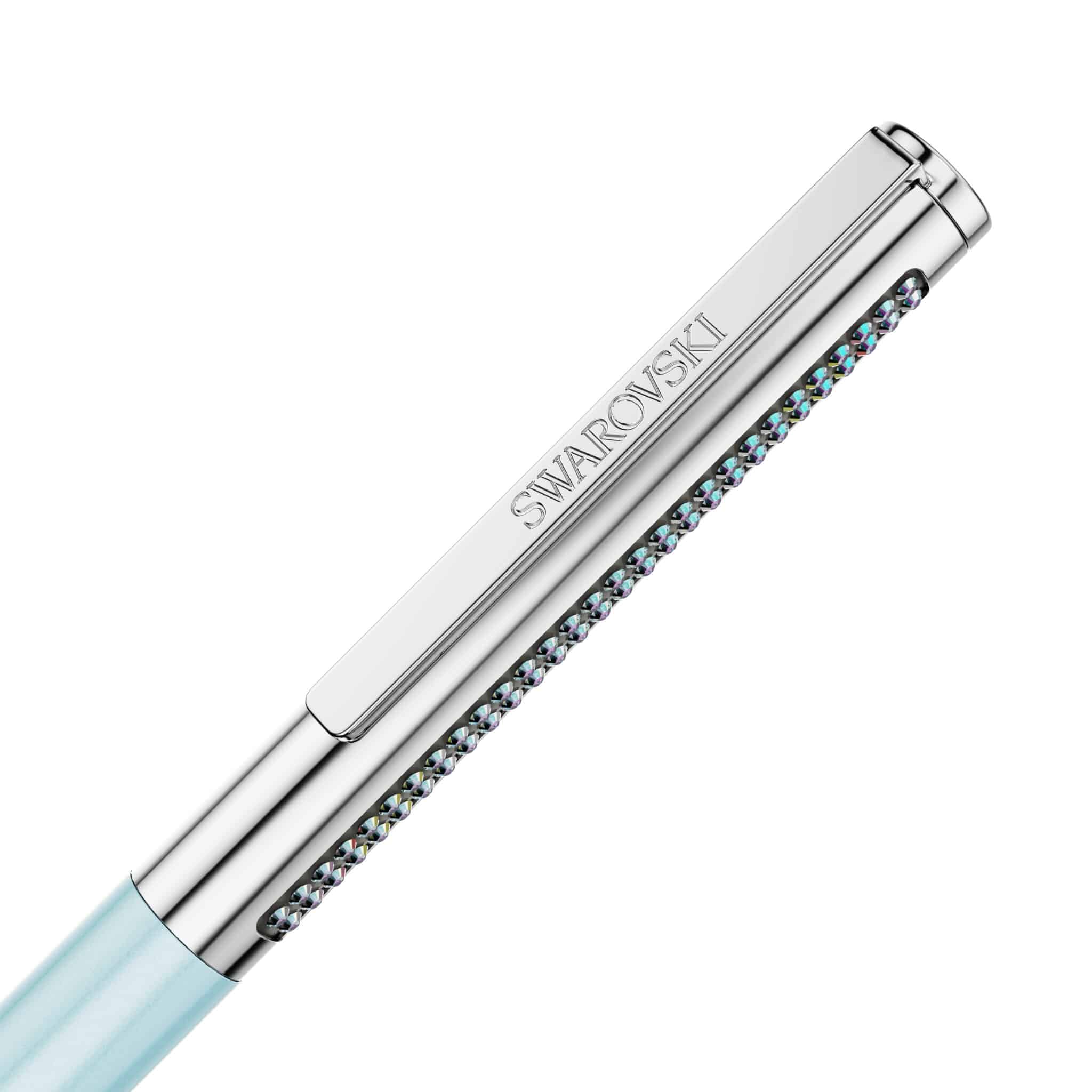 Swarovski Matrix Tennis Ballpoint Pen, Blue, Chrome plated -Swarovski