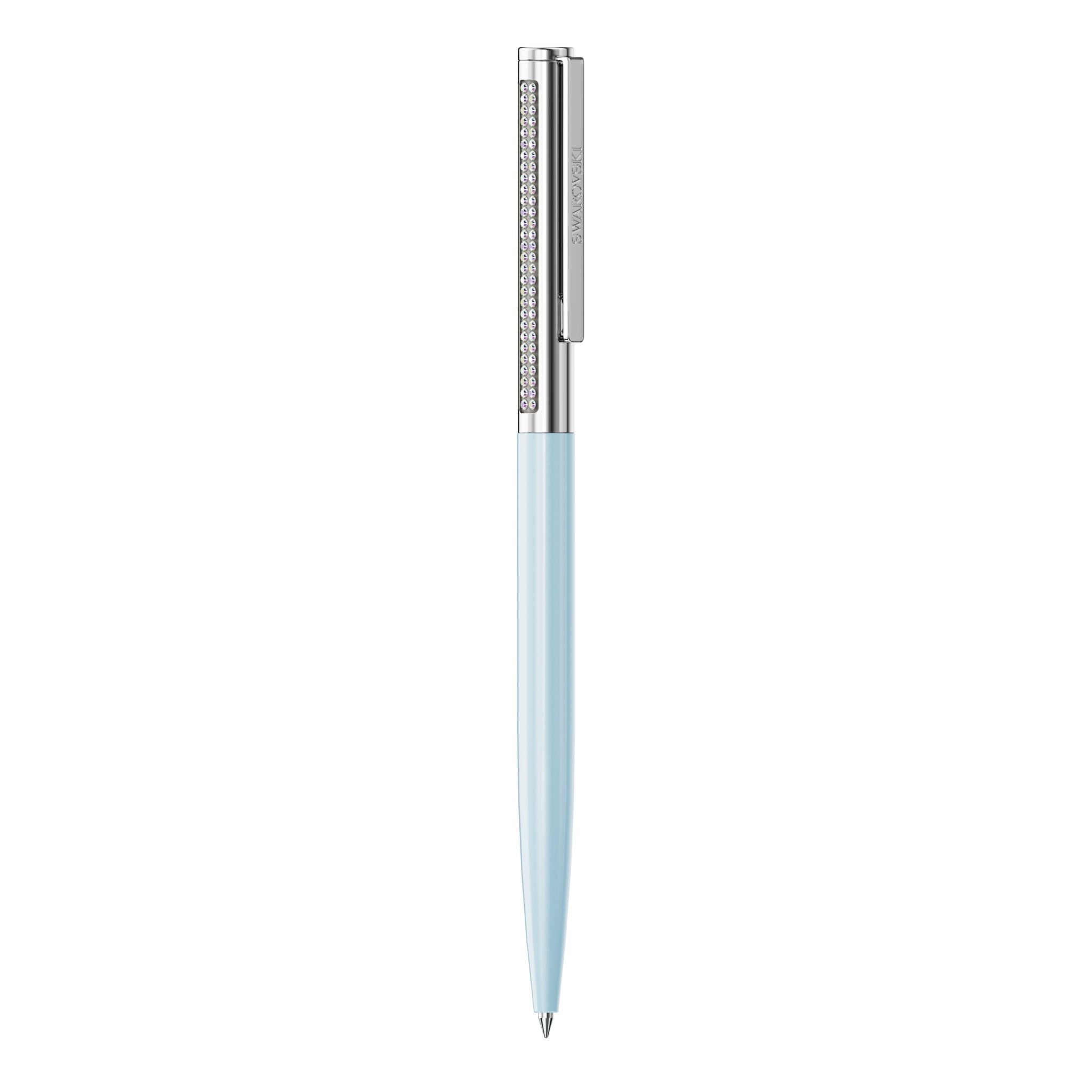 Swarovski Matrix Tennis Ballpoint Pen, Blue, Chrome plated -Swarovski