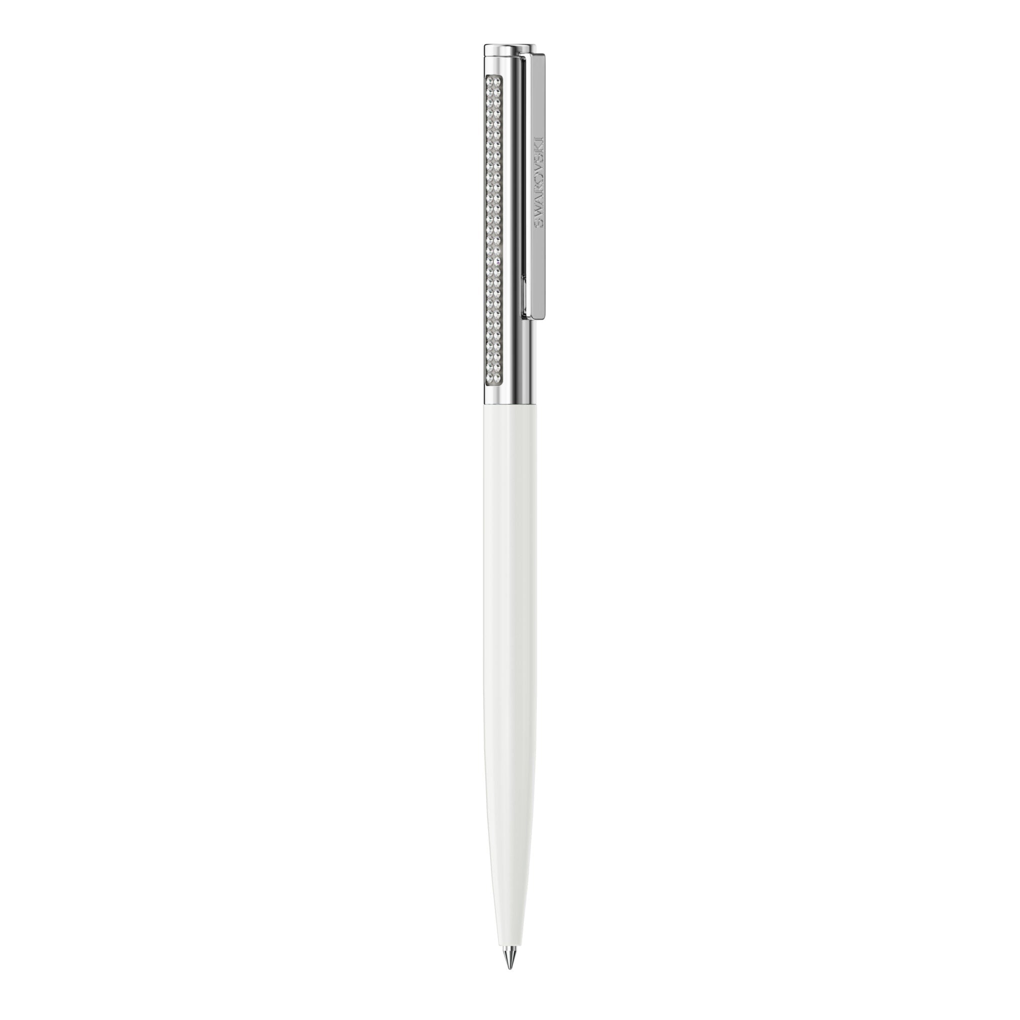 Swarovski Matrix Tennis Ballpoint Pen, White, Chrome plated -Swarovski