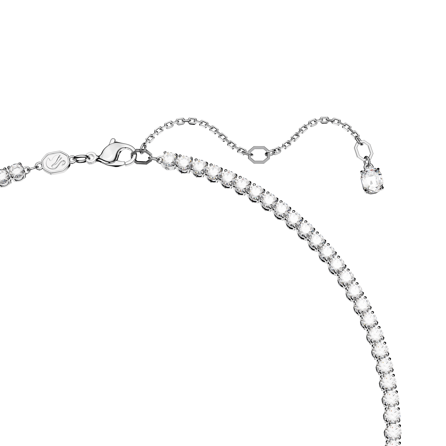 Swarovski Matrix Tennis Necklace Mixed Cuts Green Rhodium Plated -Swarovski