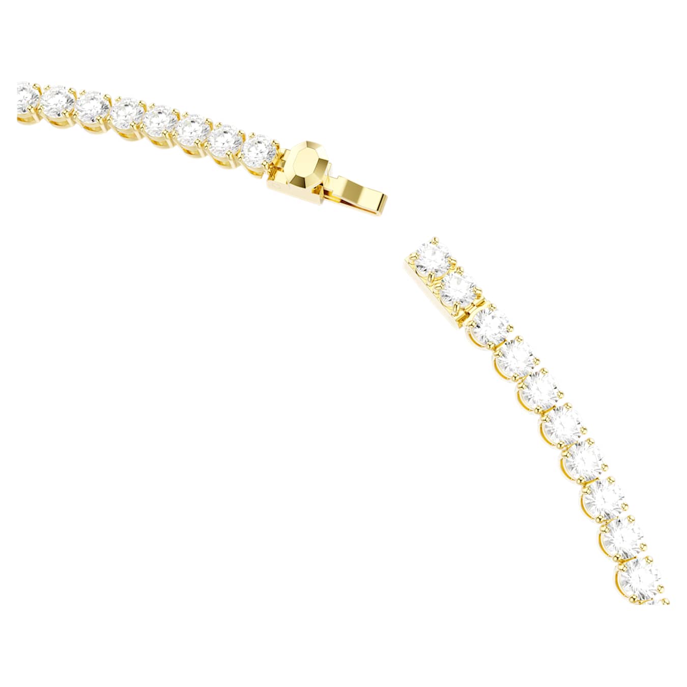 Swarovski Matrix Tennis Necklace Round Cut, White, Gold-Tone Plated -Swarovski