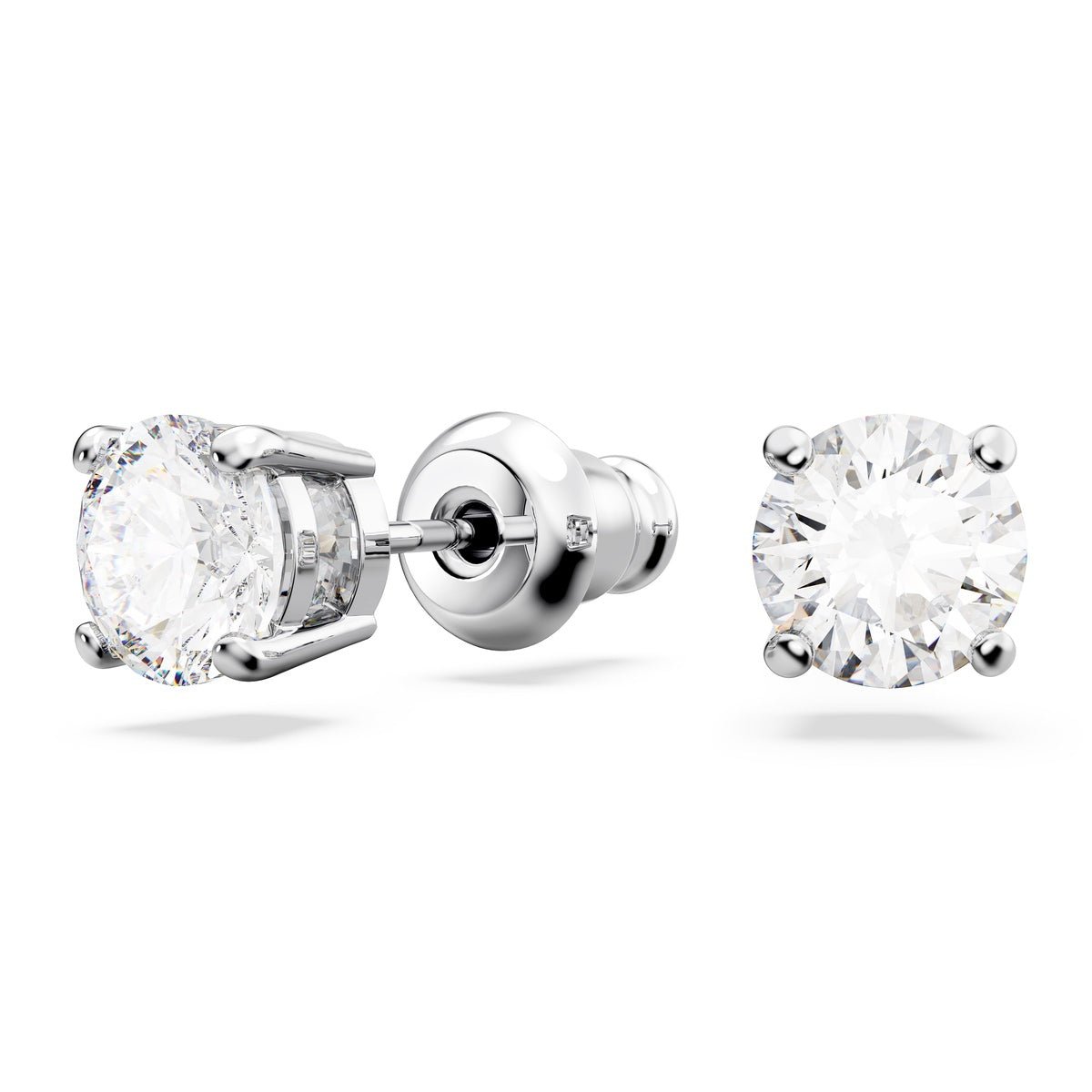 Swarovski Matrix Tennis Set Round Cut, White, Rhodium Plated -Swarovski