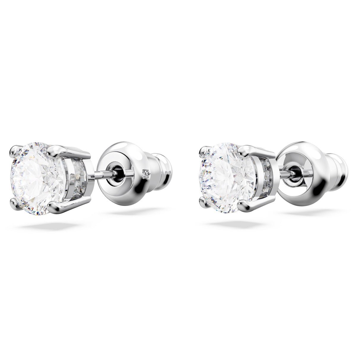 Swarovski Matrix Tennis Set Round Cut, White, Rhodium Plated -Swarovski