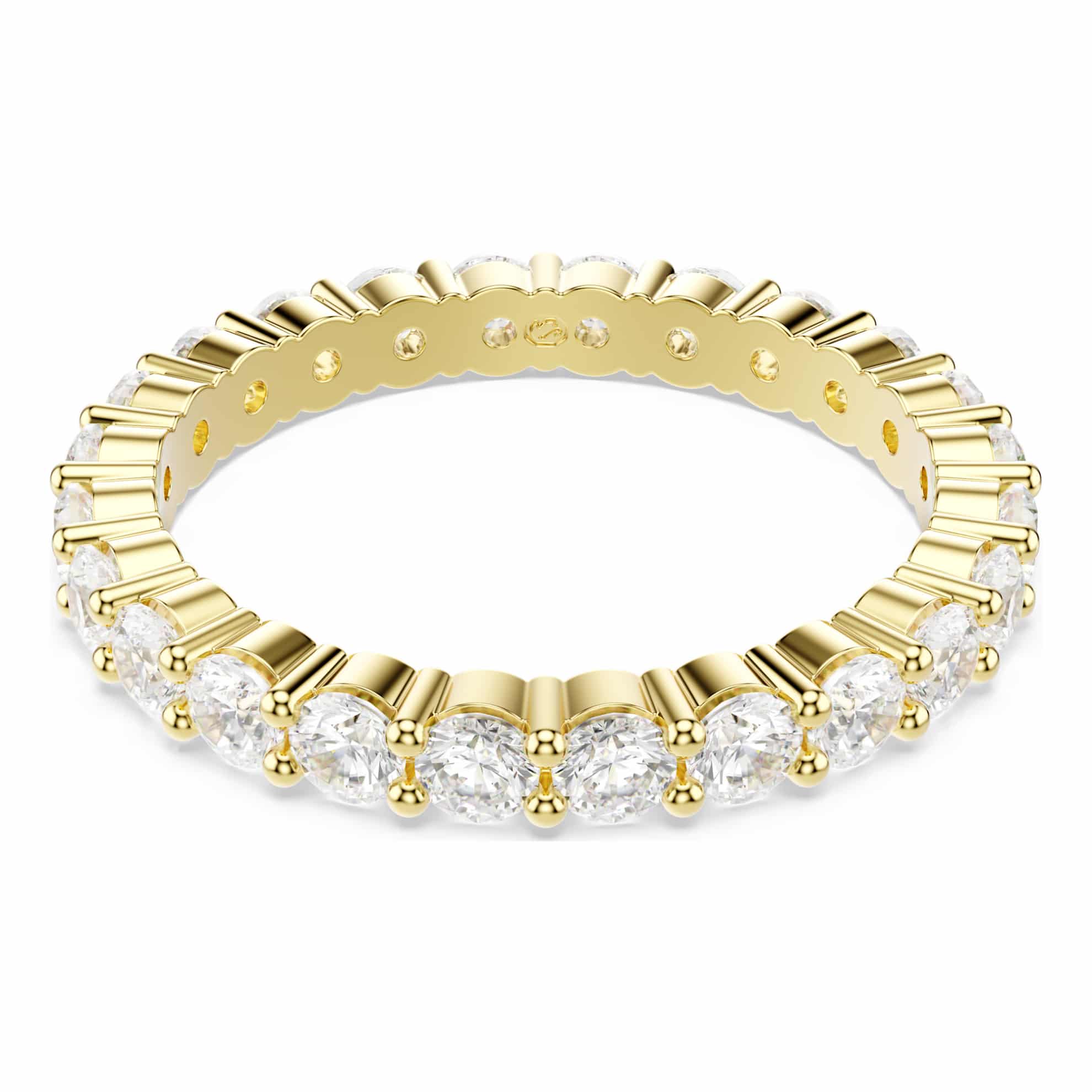 Swarovski Matrix Vittore Band ring, Round cut, White, Gold-tone plated -Swarovski
