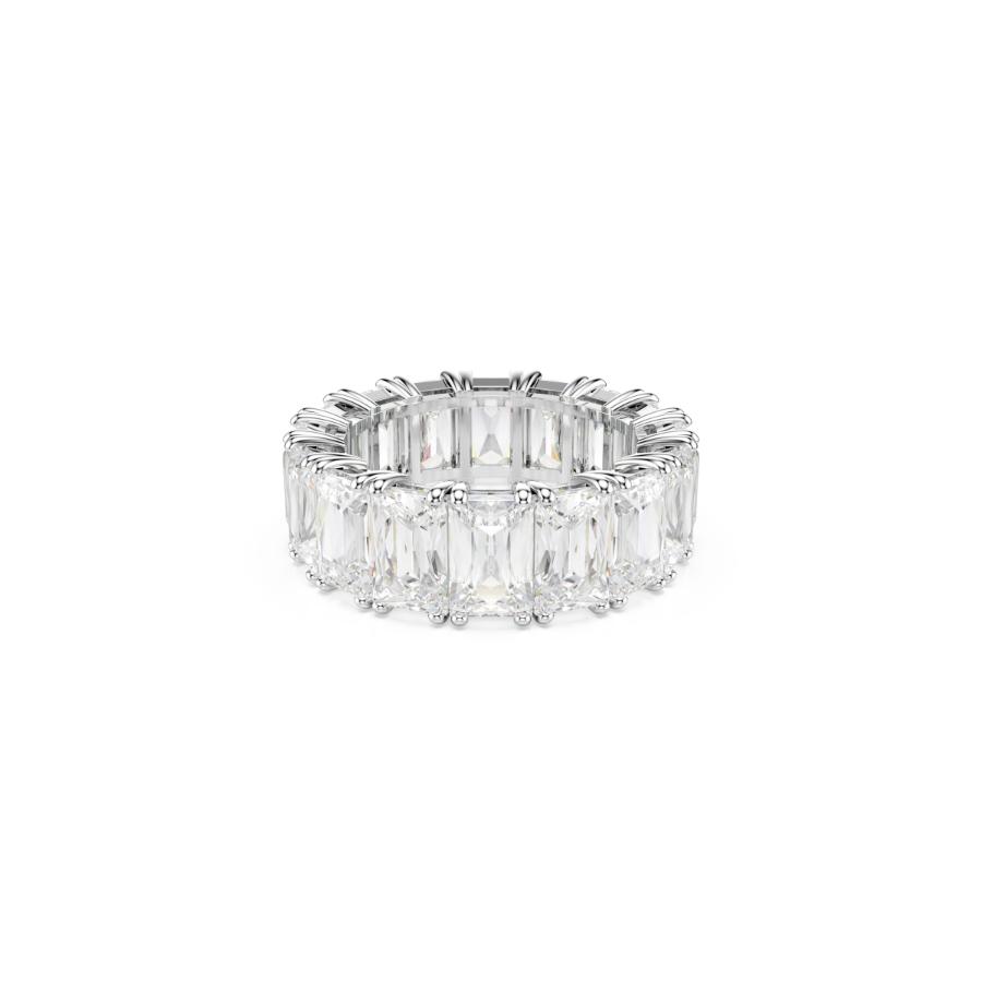 Swarovski Matrix Vittore Ring, Baguette Cut, White, Rhodium Plated -Swarovski