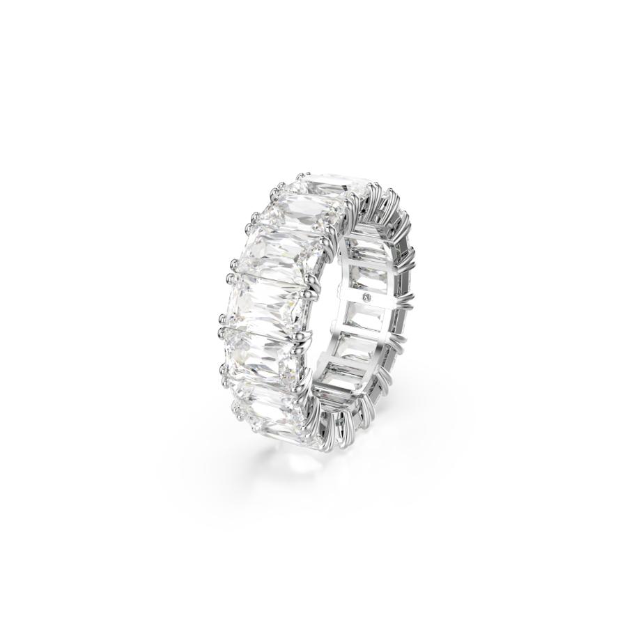 Swarovski Matrix Vittore Ring, Baguette Cut, White, Rhodium Plated -Swarovski