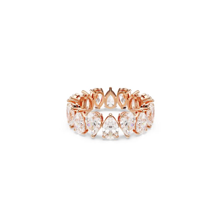 Swarovski Matrix Vittore Ring, Pear Cut, White, Rose Gold-tone Finish -Swarovski
