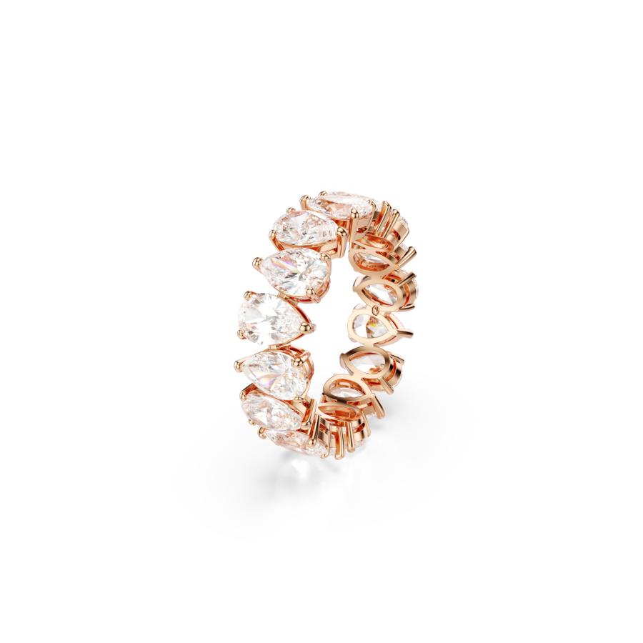 Swarovski Matrix Vittore Ring, Pear Cut, White, Rose Gold-tone Finish -Swarovski