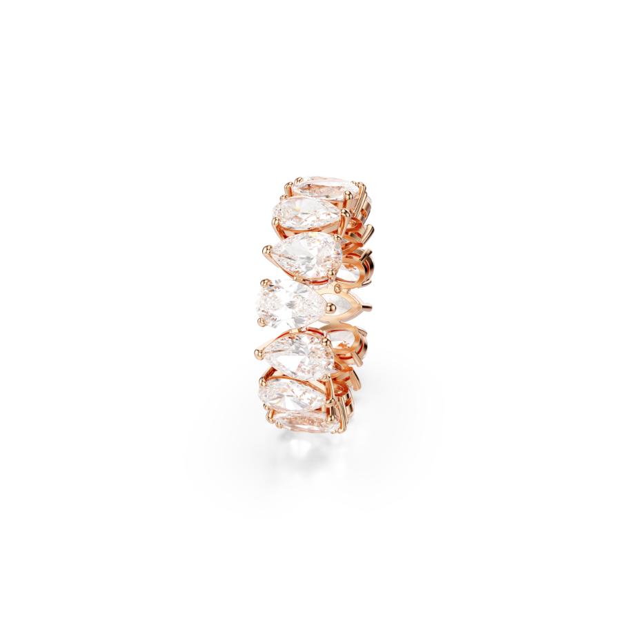 Swarovski Matrix Vittore Ring, Pear Cut, White, Rose Gold-tone Finish -Swarovski
