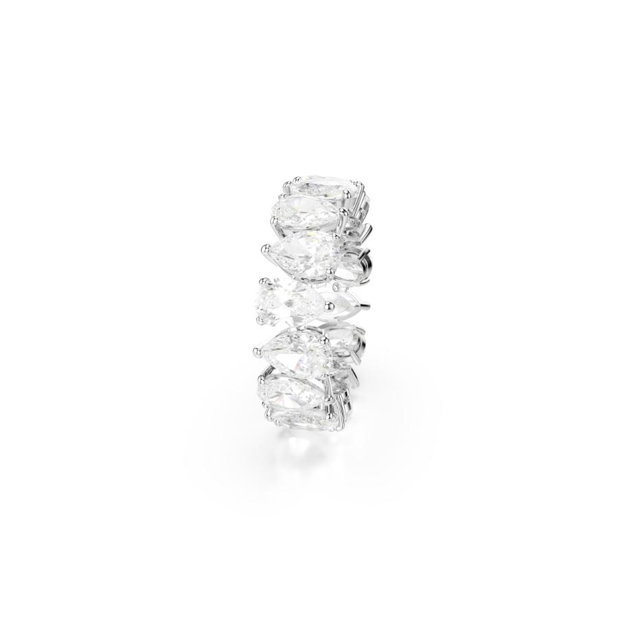 Swarovski Matrix Vittore Ring, Pear Cut, White, Silver-tone Finish -Swarovski