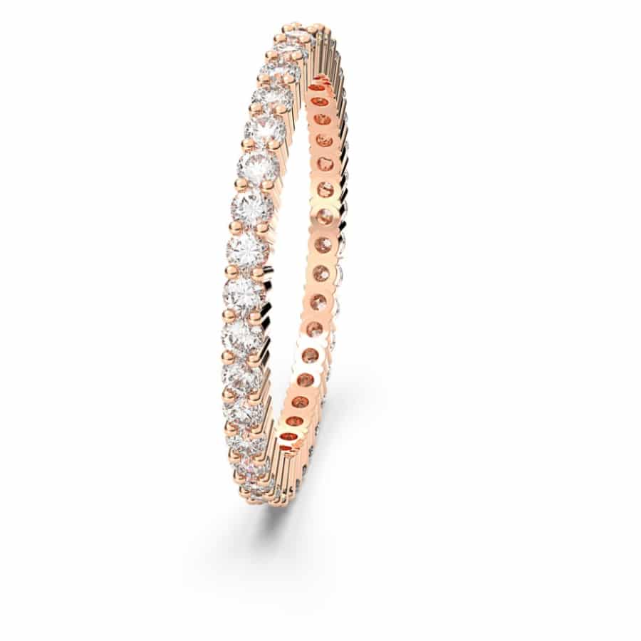 Swarovski Matrix Vittore Ring Round Cut, White, Rose Gold Tone Finish -Swarovski
