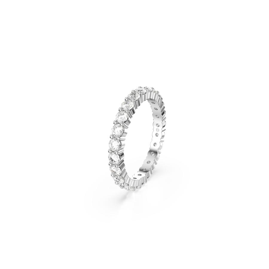 Swarovski Matrix Vittore Ring, Round Cut, White, Silver-tone Finish -Swarovski