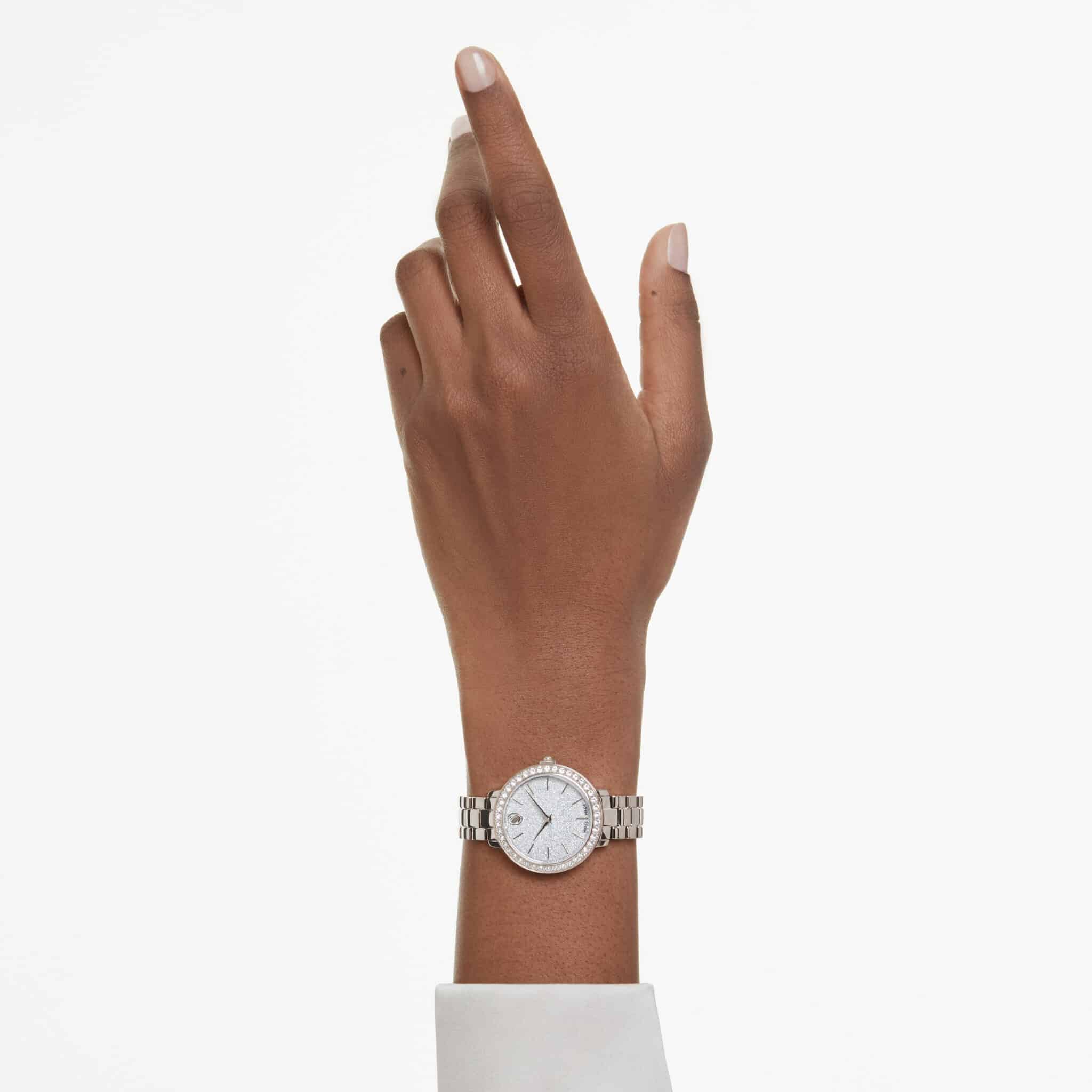 Swarovski Matrix Watch, Swiss Made, Metal Bracelet, Gold Tone, Champagne Gold-tone finish -Swarovski