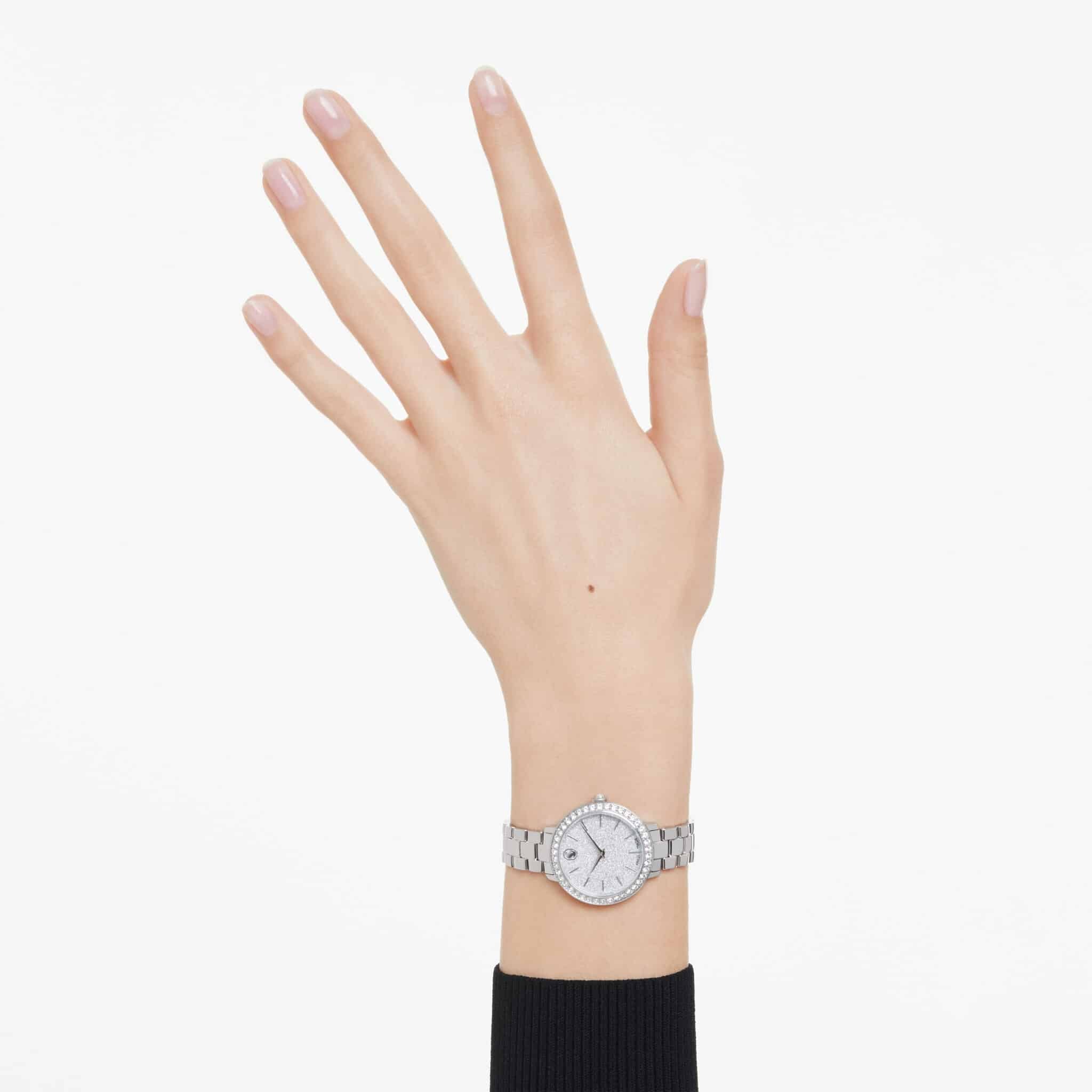 Swarovski Matrix Watch, Swiss Made, Metal bracelet, Silver tone, Stainless steel -Swarovski