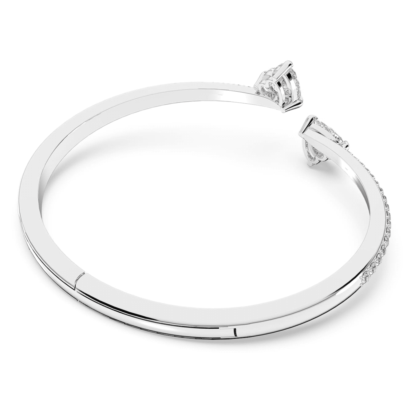 Swarovski Mesmera bangle Heart, White, Rhodium plated -Swarovski