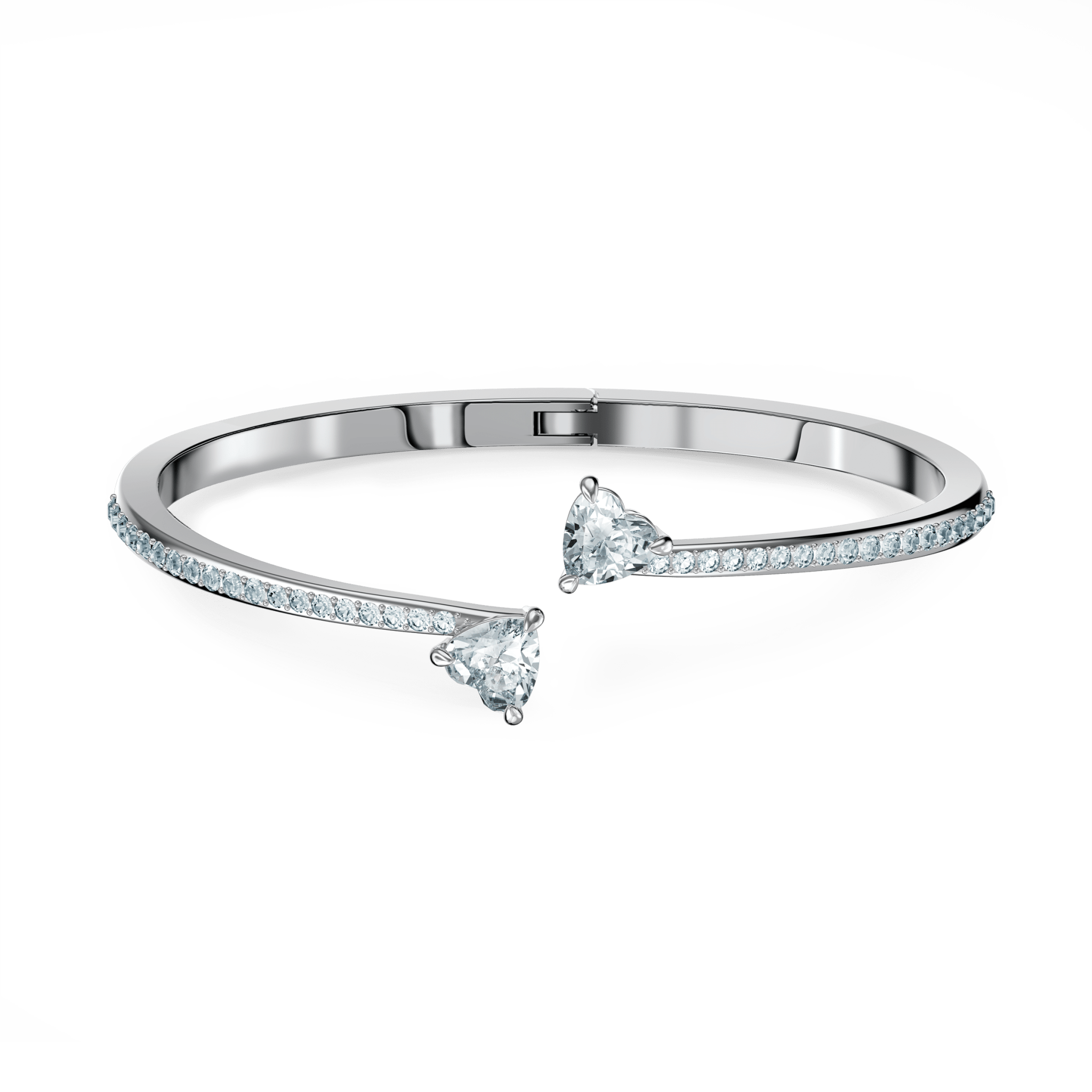 Swarovski Mesmera bangle Heart, White, Rhodium plated -Swarovski