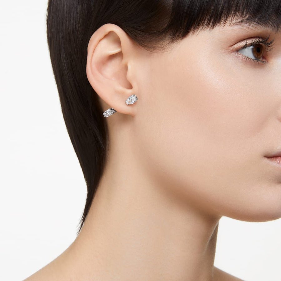 Swarovski Mesmera Bar Earrings Mixed Cuts White Rhodium Plated -Swarovski