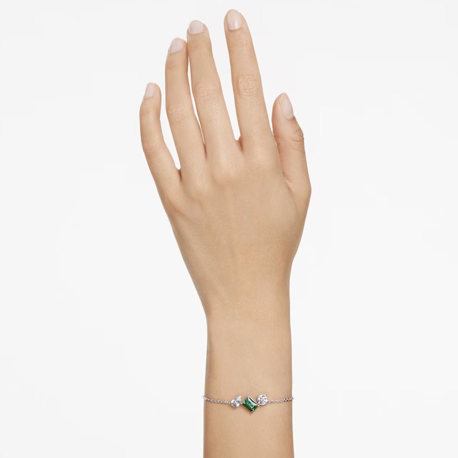 Swarovski Mesmera Bracelet Mixed Cuts Green Rhodium Plated -Swarovski