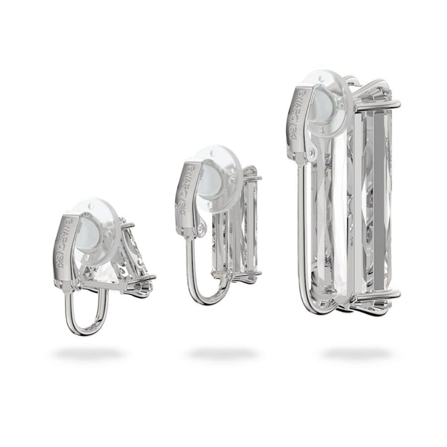 Swarovski Mesmera Clip Earring Set (3) Asymmetrical Design White Rhodium Plated -Swarovski