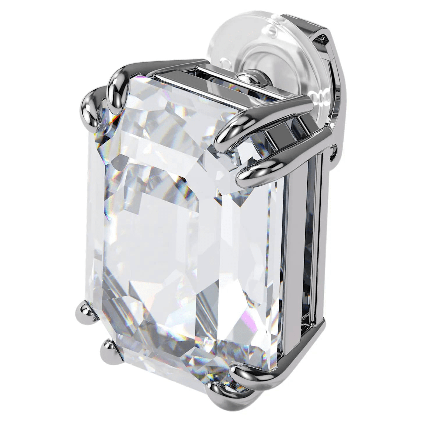 Swarovski Mesmera Clip Earring Single Octagon Cut White Rhodium Plated -Swarovski