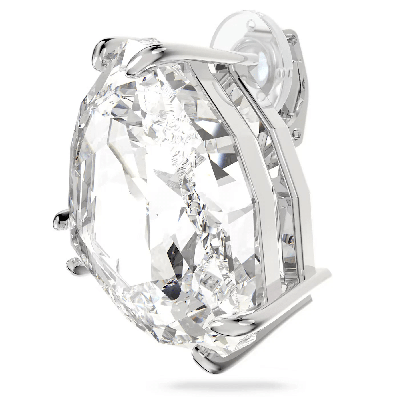 Swarovski Mesmera Clip Earring Single Triangle Cut White Rhodium Plated -Swarovski