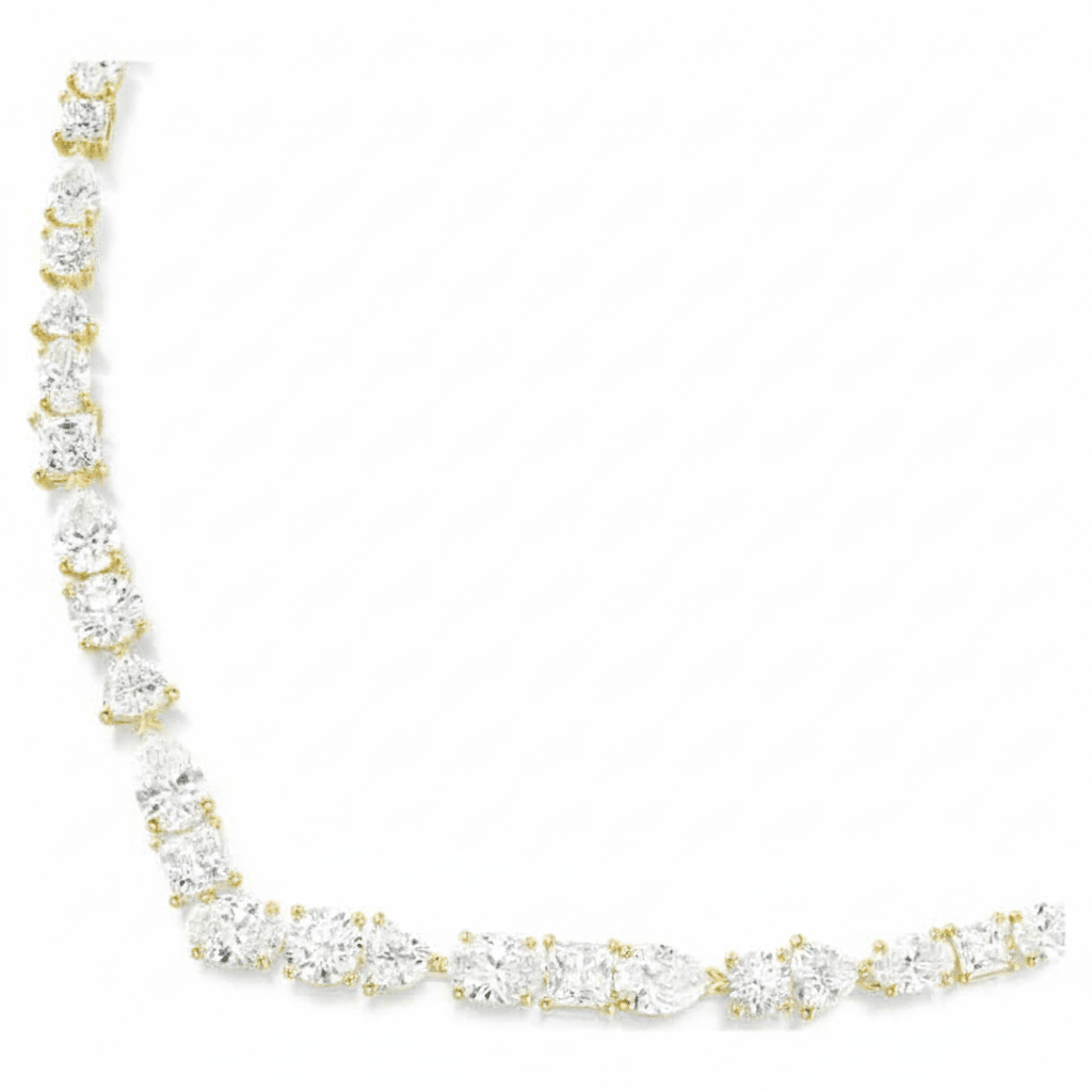 Swarovski Mesmera necklace Mixed cuts, White, Gold-tone plated -Swarovski