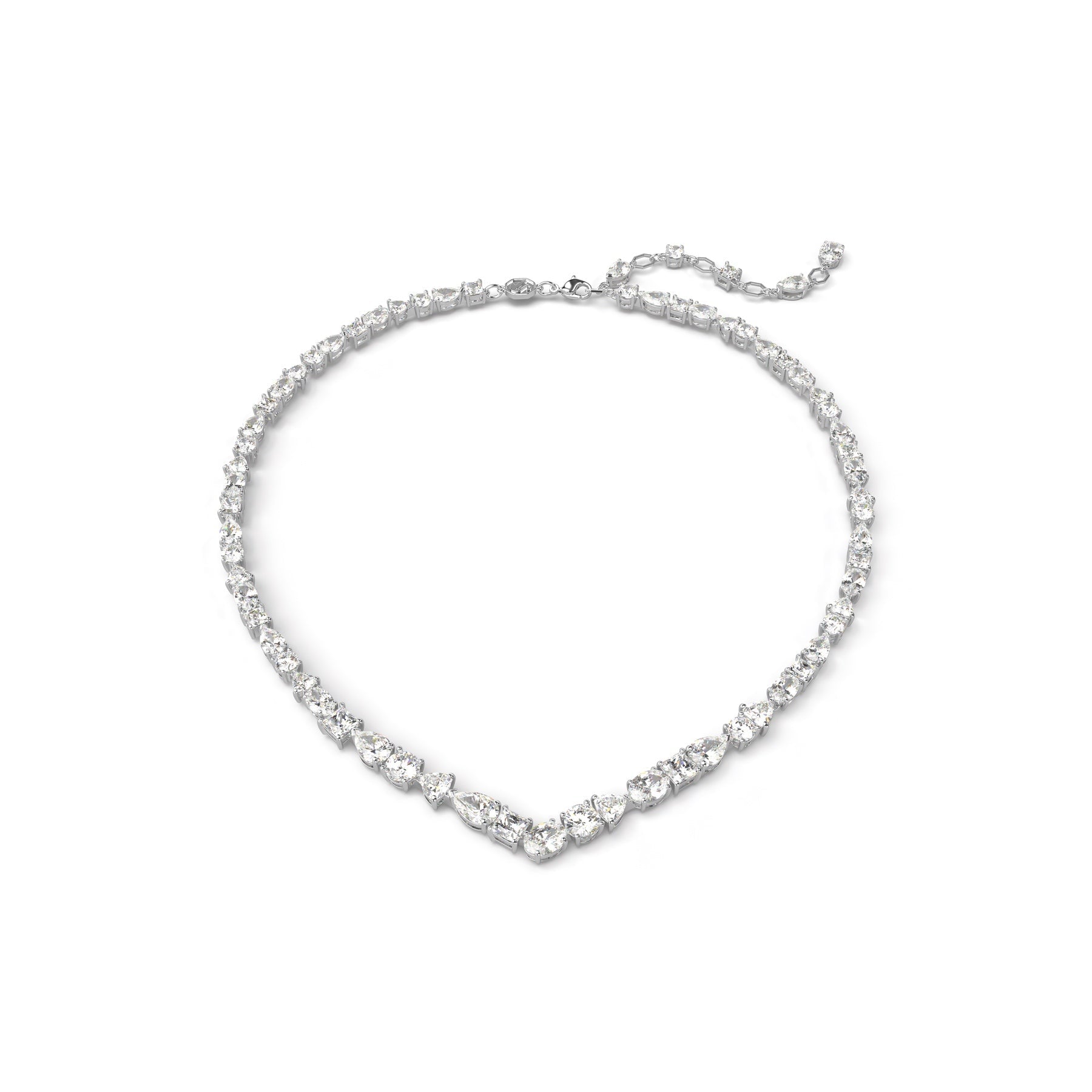 Swarovski Mesmera necklace Mixed cuts, White, Rhodium plated -Swarovski