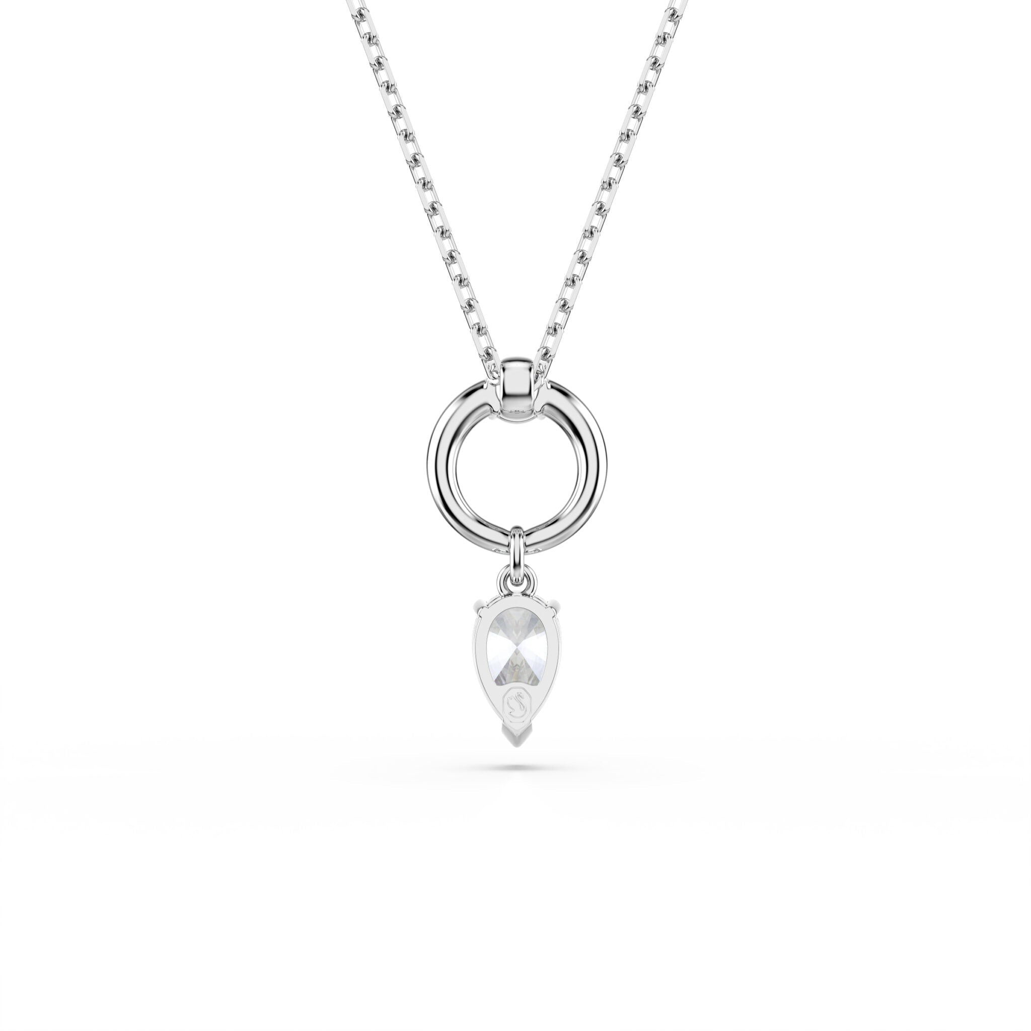 Swarovski Mesmera Pendant, Pear Cut, White, Rhodium Plated -Swarovski