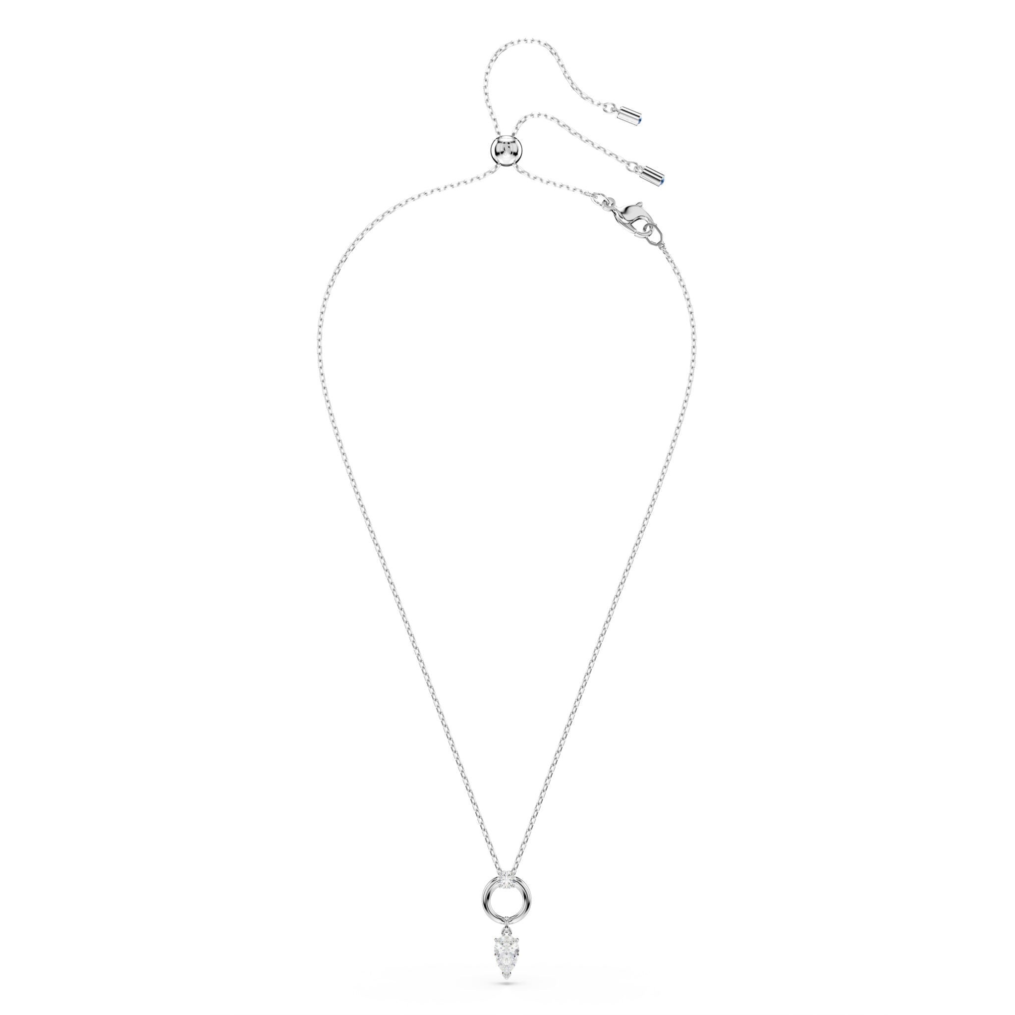 Swarovski Mesmera Pendant, Pear Cut, White, Rhodium Plated -Swarovski