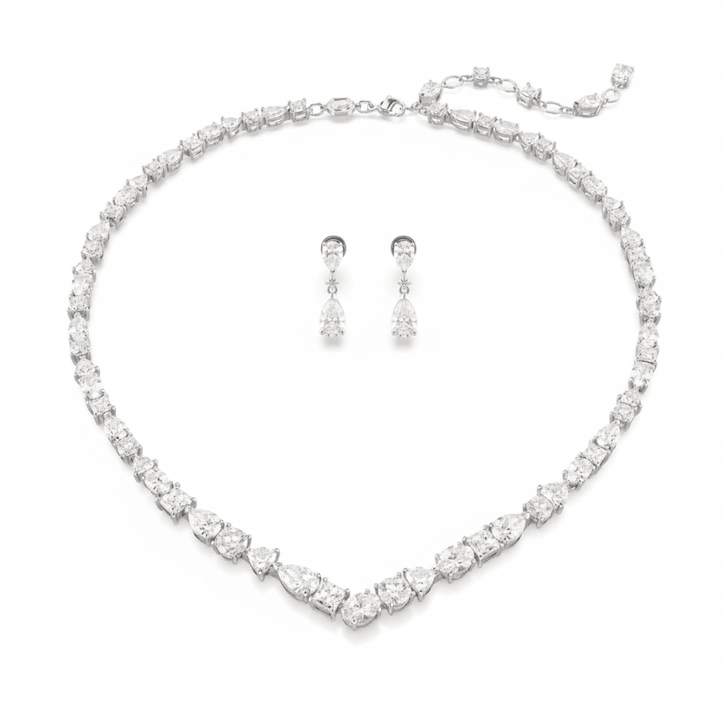 Swarovski Mesmera set Mixed cuts, White, Rhodium plated -Swarovski