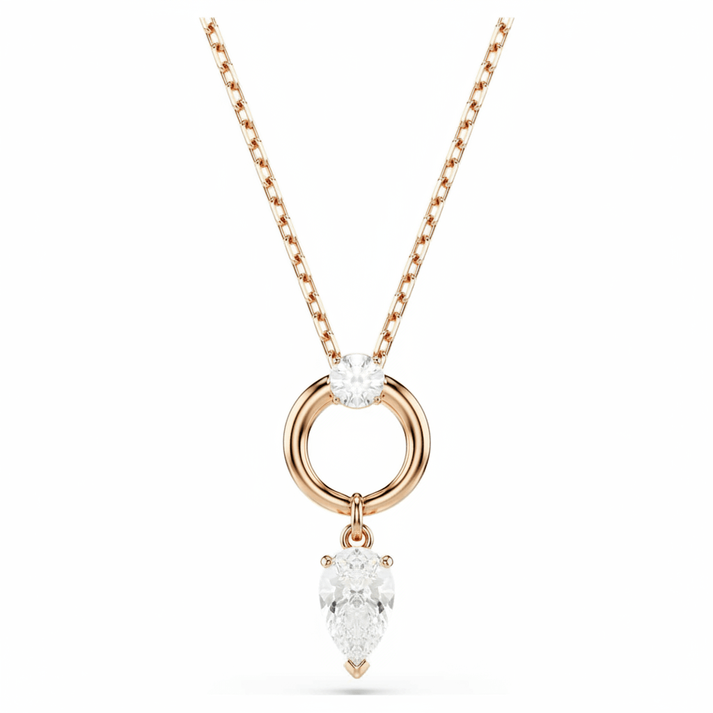 Swarovski Mesmera set Pear cut, Round cut, White, Rose gold-tone plated -Swarovski