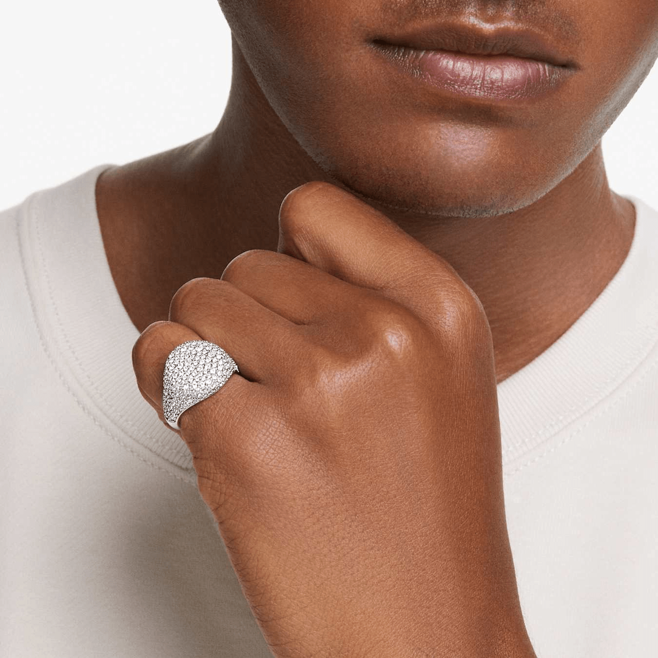 Swarovski Meteora Cocktail Ring White Rhodium Plated -Swarovski