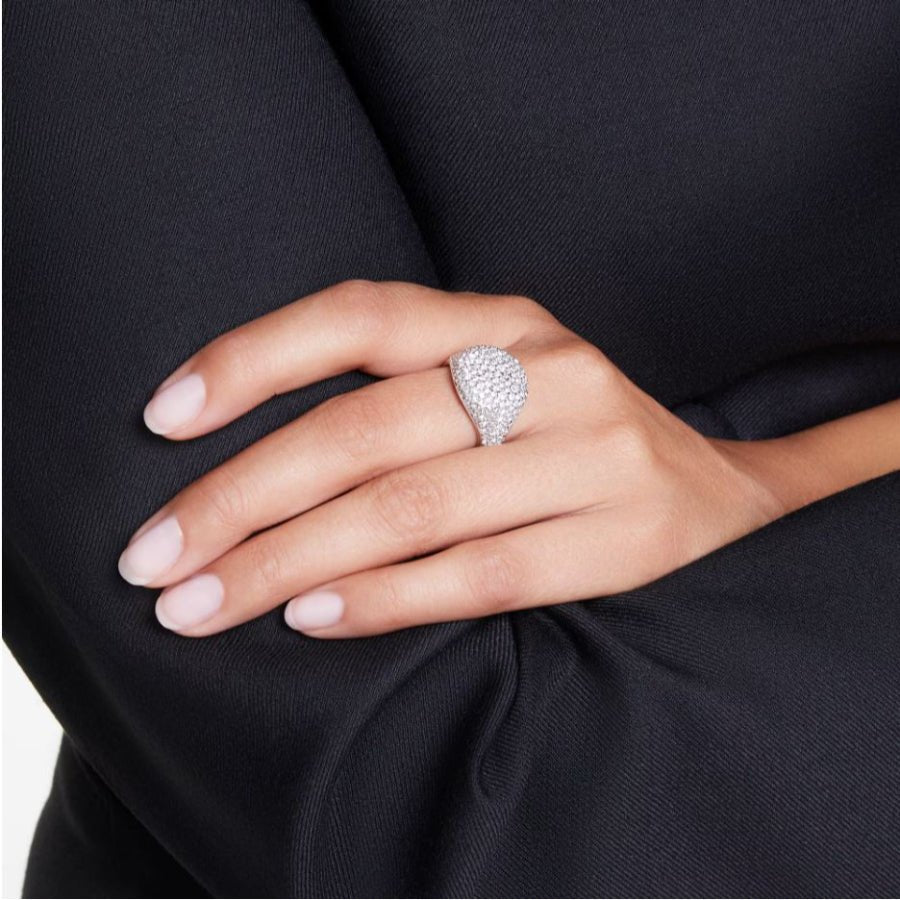 Swarovski Meteora Cocktail Ring White Rhodium Plated -Swarovski