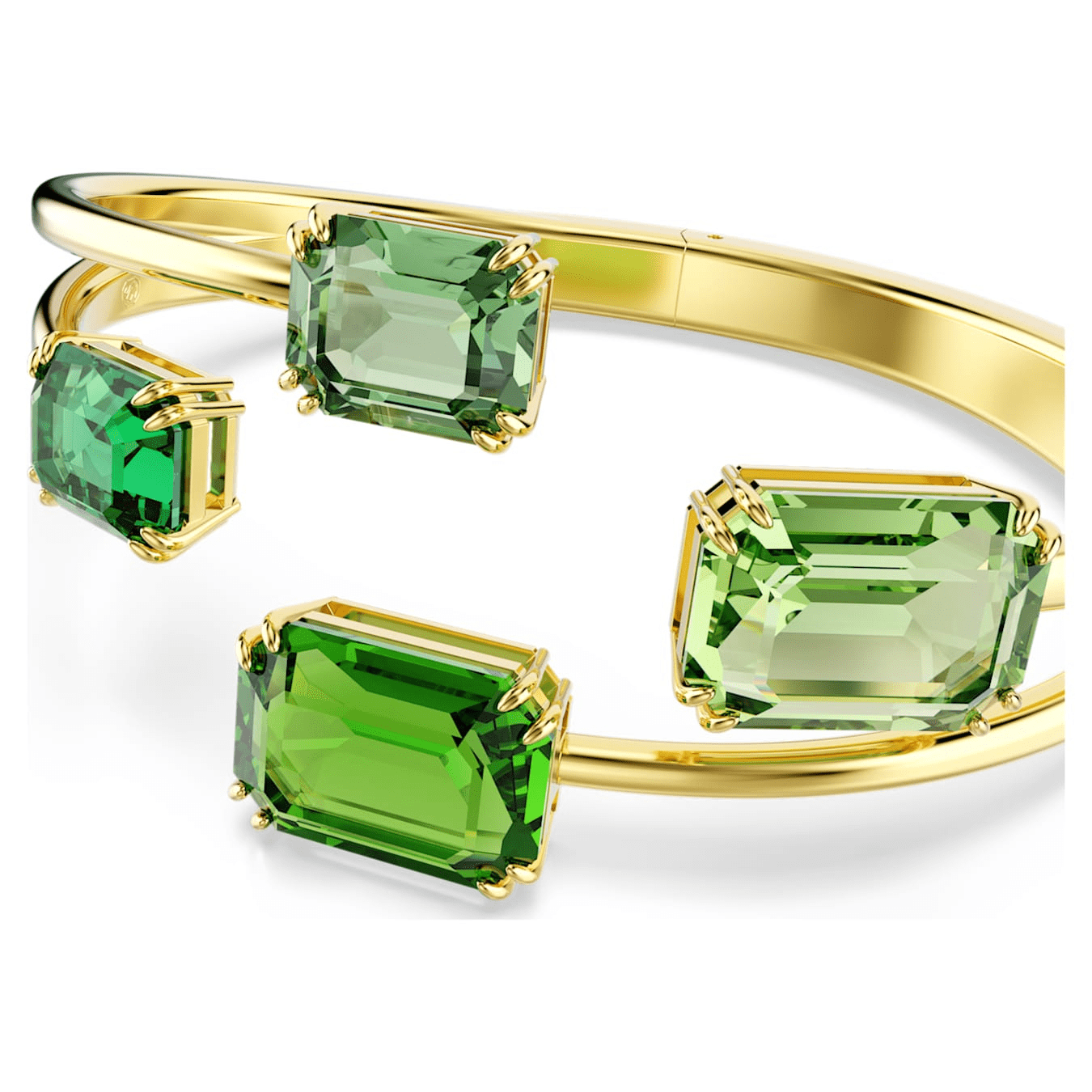 Swarovski Millenia bangle Octagon cut, Green, Gold-tone plated -Swarovski