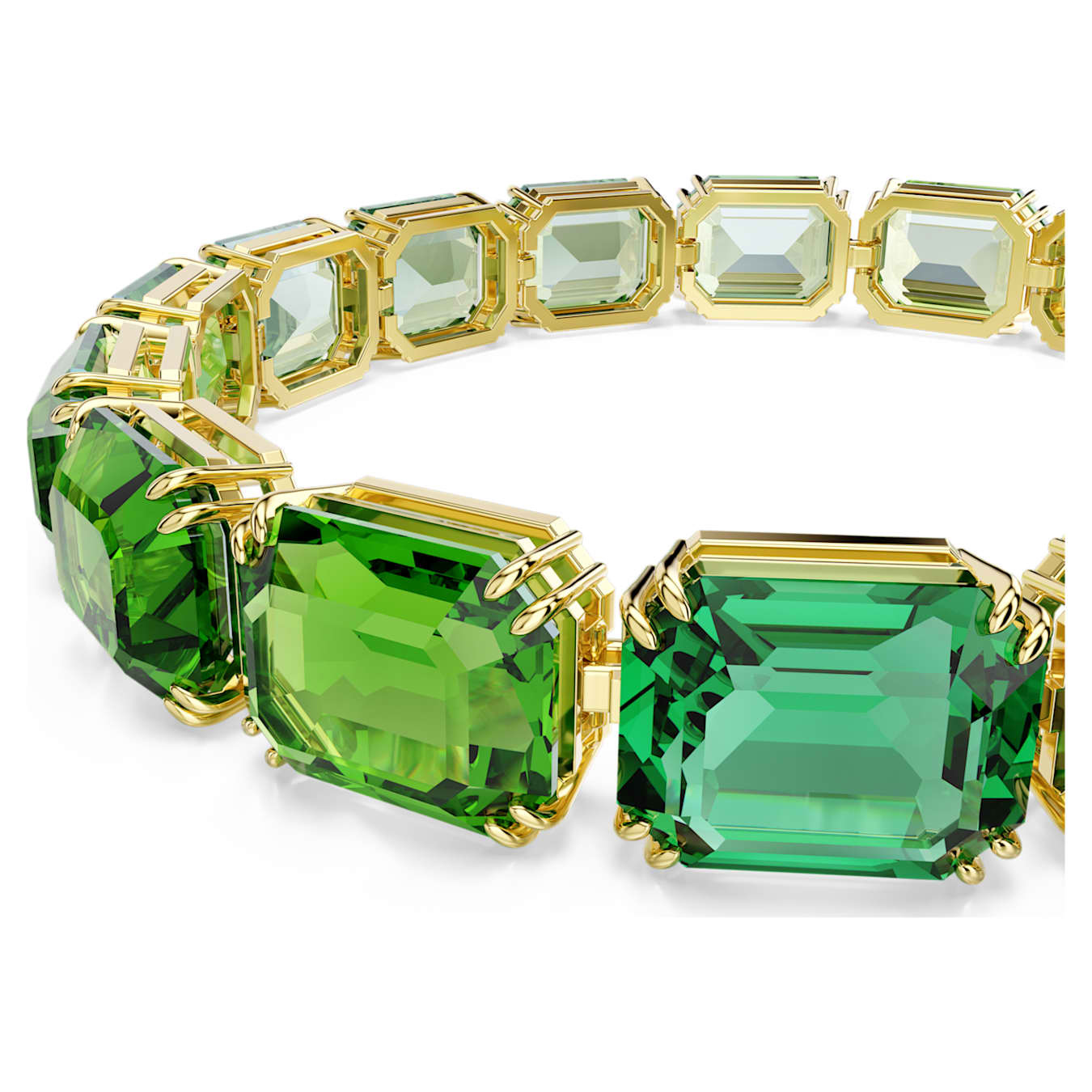 Swarovski Millenia Bracelet Octagon Cut Colour Gradient Green Gold-tone Plated -Swarovski