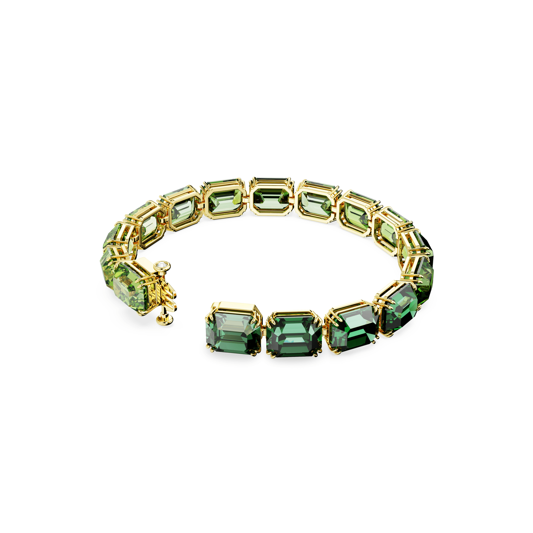 Swarovski Millenia Bracelet Octagon Cut Colour Gradient Green Gold-tone Plated -Swarovski