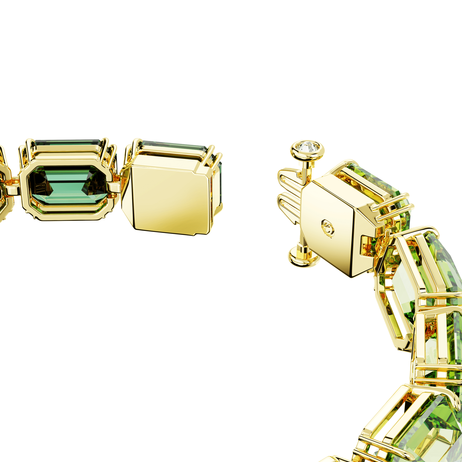 Swarovski Millenia Bracelet Octagon Cut Colour Gradient Green Gold-tone Plated -Swarovski