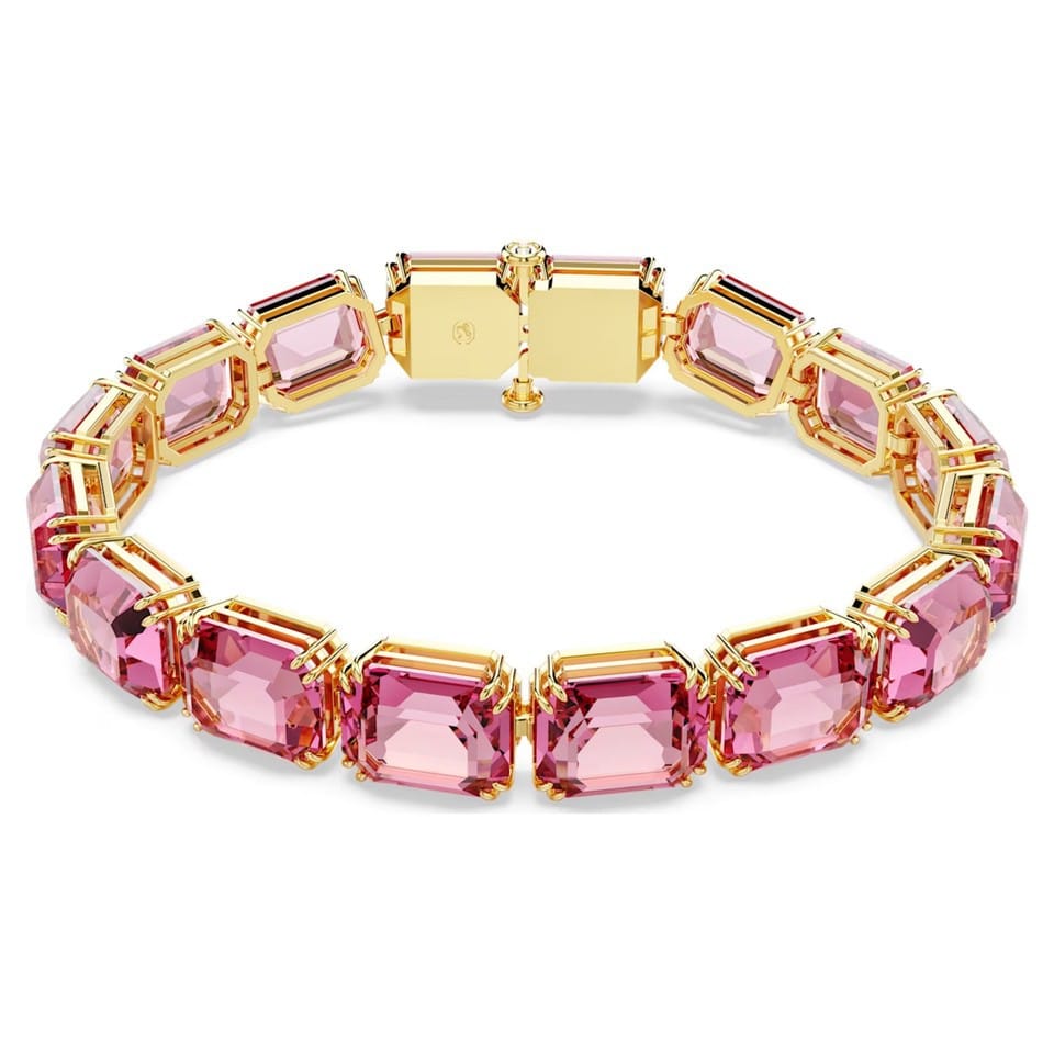 Swarovski Millenia Bracelet, Octagon Cut, Pink, Gold-tone Plated -Swarovski