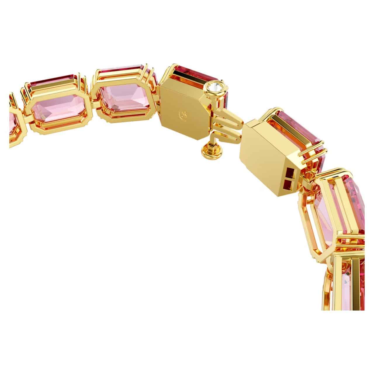 Swarovski Millenia Bracelet, Octagon Cut, Pink, Gold-tone Plated -Swarovski