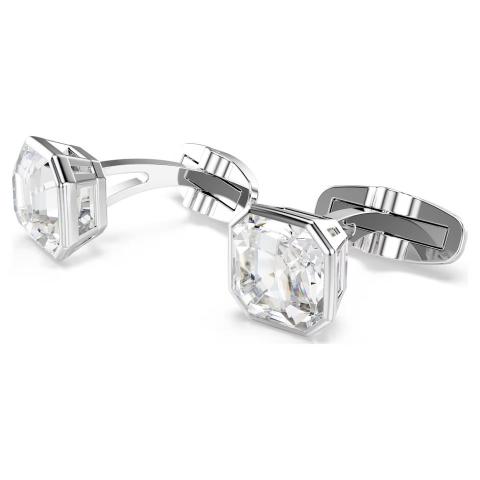 Swarovski Millenia Cufflinks Octagon cut, White, Rhodium plated -Swarovski