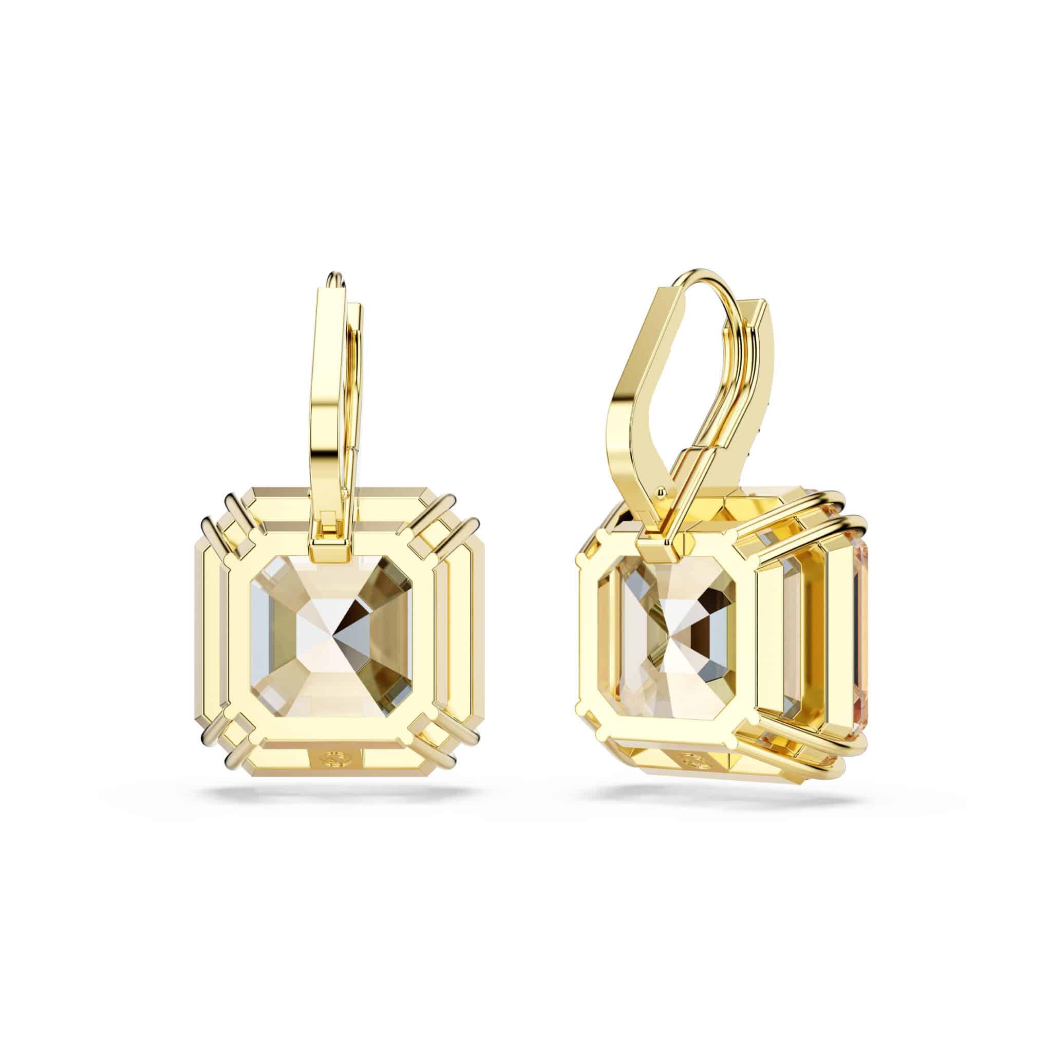 Swarovski Millenia Drop Earrings, Mixed Cuts, Caramel, Gold-tone Plated -Swarovski