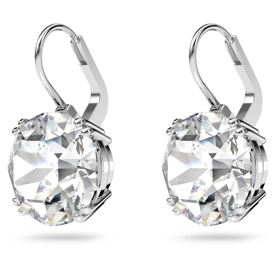 Swarovski Millenia Drop Earrings Round Cut, White, Rhodium Plated -Swarovski